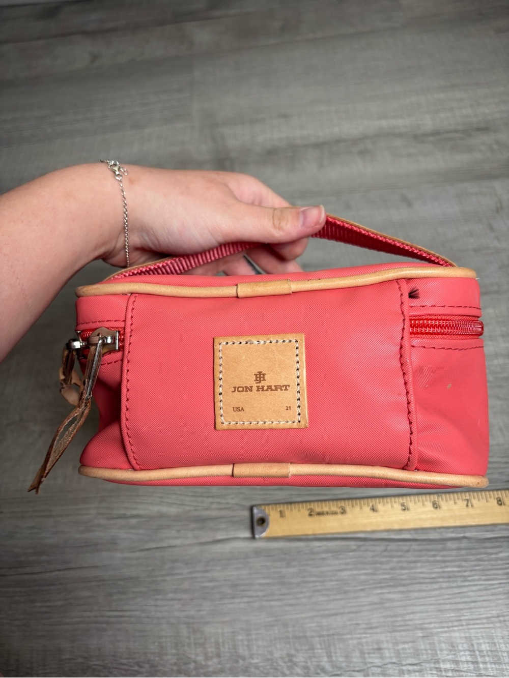 Jon Hart Mini Makeup Bag Coral - Picture 4 of 9